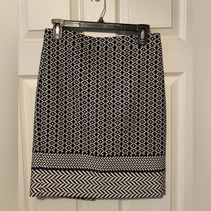 J.Crew Black and Cream Printed Skirt